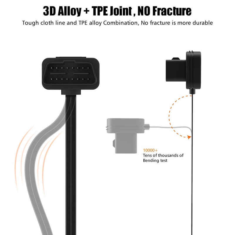 FOXWELL OBD2 Extension Cable for NT201 NT301 NT301Plus and Most OBD2 Scanners, 16Pin Male to Female Extension Convert Cable, 2FT/60CM - Image 5